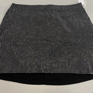 Good American Crystal Embellished Mini Skirt • Black/Silver • Size 2XL